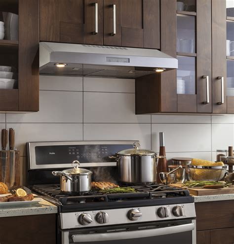 ge 30-in convertible stainless steel under cabinet range hood|30 inch black stainless hood.